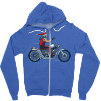 Santa Claus Biker Gift Zipper Hoodie | Artistshot