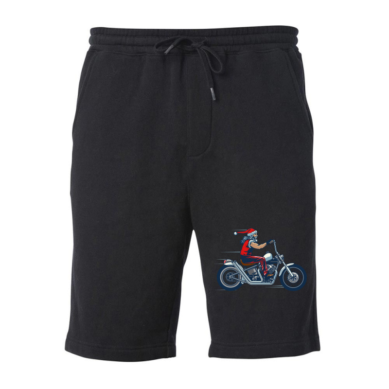 Santa Claus Biker Gift Fleece Short | Artistshot