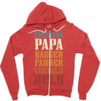 Husband Dad Excavator Operator Role Model Hero Red Zipper Hoodie | Artistshot