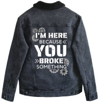 Mechanic Caretaker Saying House Technician Trendin Unisex Sherpa-lined Denim Jacket | Artistshot