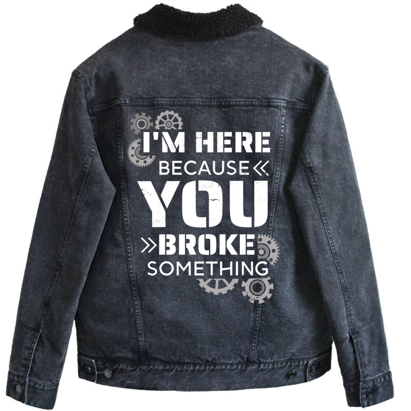 Mechanic Caretaker Saying House Technician Trendin Unisex Sherpa-Lined Denim Jacket by pawnrakhlefb | Artistshot