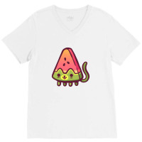 Watermelon Cat V-neck Tee | Artistshot