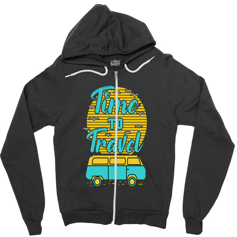 Time To Travel Summer Beach Zipper Hoodie by chris299 | Artistshot