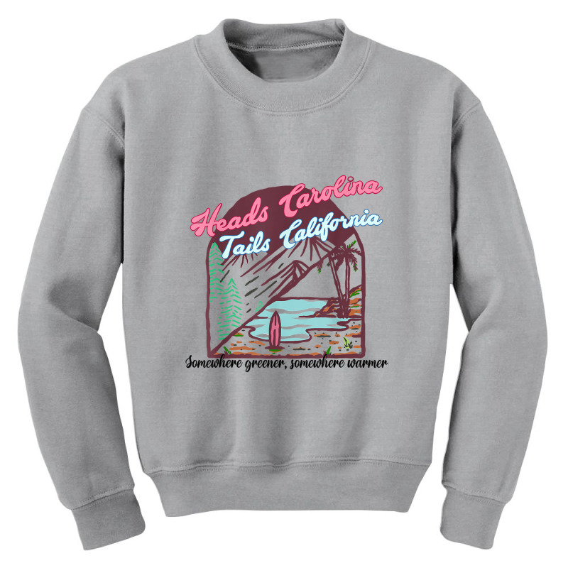 Heads Carolina Tail California Western Summer Beac Youth Sweatshirt | Artistshot