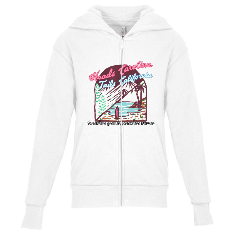 Heads Carolina Tail California Western Summer Beac Youth Zipper Hoodie | Artistshot