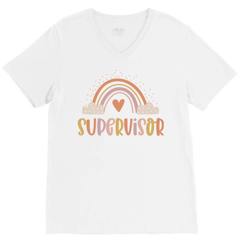 Supervisor Boho Casual Over The Rainbow Design V-Neck Tee by hoyingskizob | Artistshot