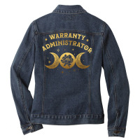 Warranty Administrator Boho Moon Wild Rose Golden Ladies Denim Jacket | Artistshot