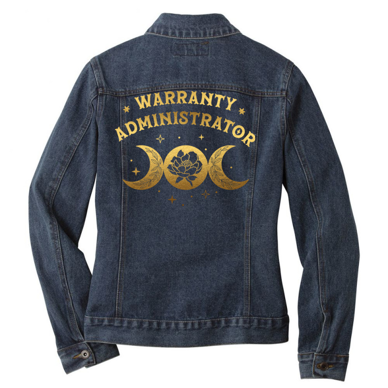 Warranty Administrator Boho Moon Wild Rose Golden Ladies Denim Jacket by lisjandainaf | Artistshot