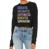 Supervisor Retro Vaccination Design Cropped Sweater | Artistshot