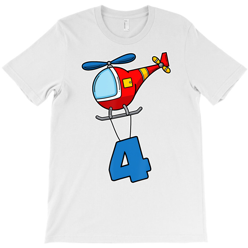 4th Birthday 4 Four Girls And Boys Helicopter T Sh T-shirt | Artistshot