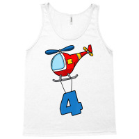 4th Birthday 4 Four Girls And Boys Helicopter T Sh Tank Top | Artistshot