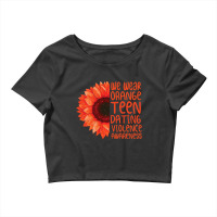 Sunflower We Wear Orange Teen Dating Violence Awar Crop Top | Artistshot