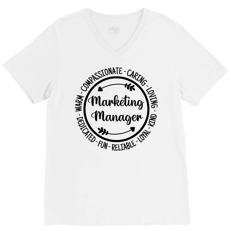 Marketing Manager Sales Management Admin Gift Yell V-Neck Tee by peemotchalwe4 | Artistshot