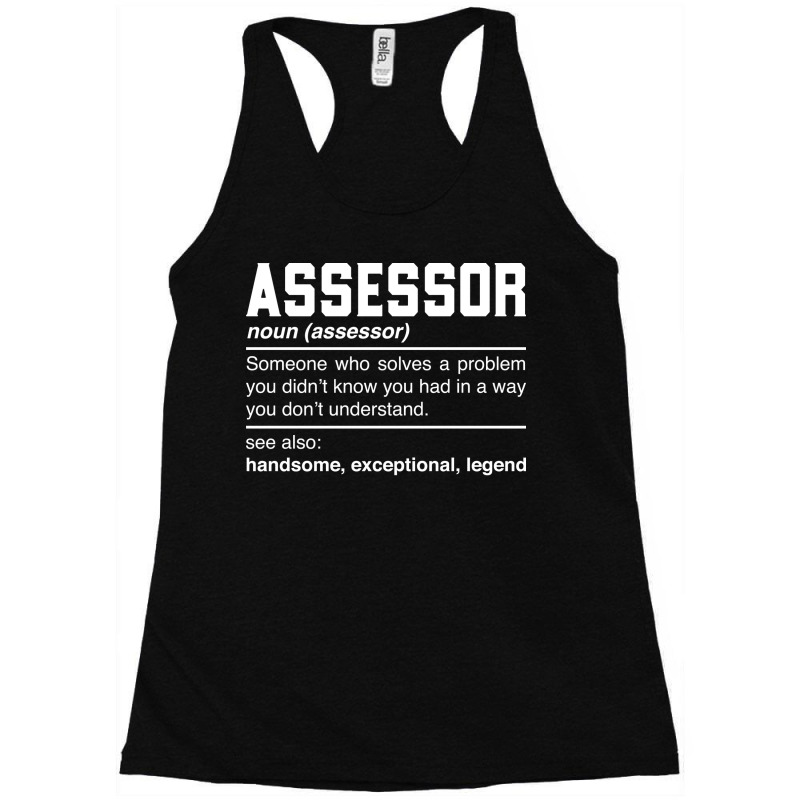 Assessor Definition Design Appraiser Auditor Exami Racerback Tank by saringsiisuq | Artistshot