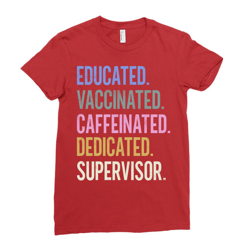 Supervisor Retro Vaccination Design Red Ladies Fitted T-Shirt by wbukshcuscunw | Artistshot