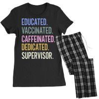 Supervisor Retro Vaccination Design Red Women's Pajamas Set | Artistshot