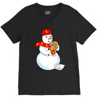 Snowman Accountant Cute V-neck Tee | Artistshot