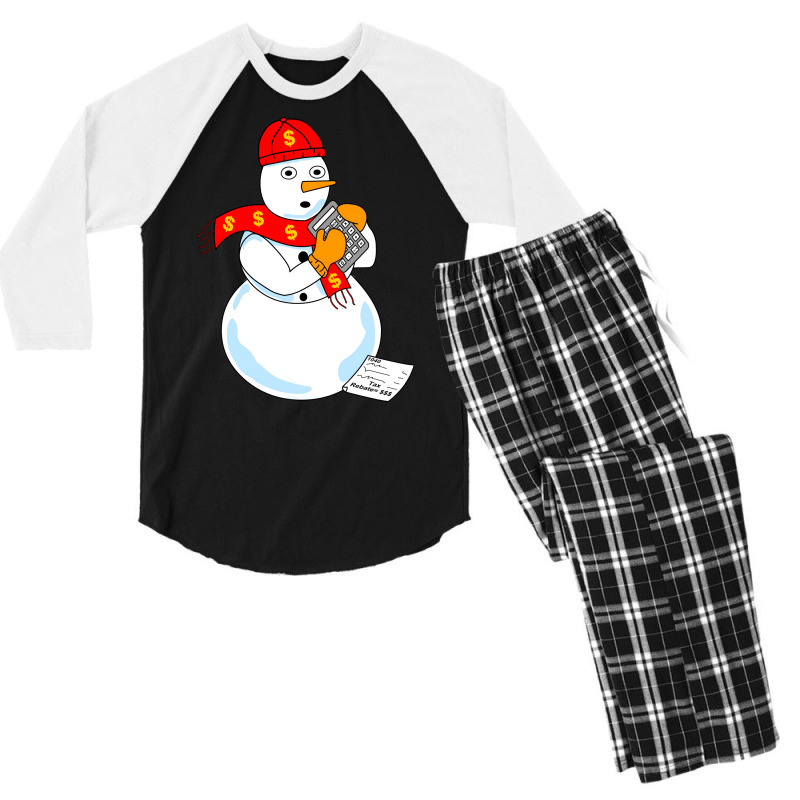 Snowman Accountant Cute Men's 3/4 Sleeve Pajama Set by mutuladinviav | Artistshot