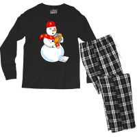 Snowman Accountant Cute Men's Long Sleeve Pajama Set | Artistshot