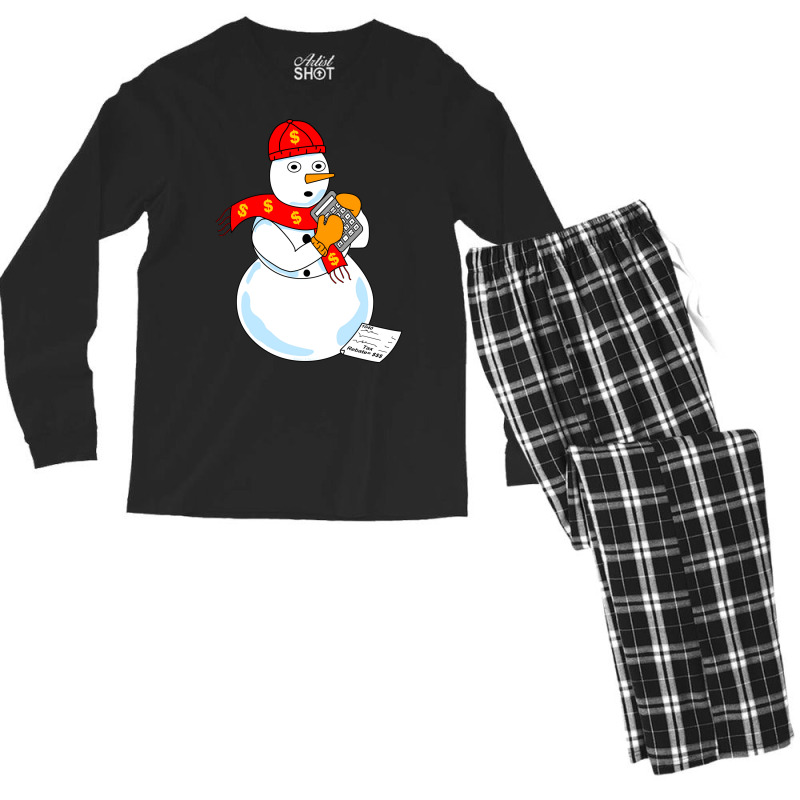 Snowman Accountant Cute Men's Long Sleeve Pajama Set by mutuladinviav | Artistshot