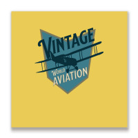 Vintage World Aviation Badge Stars Metal Print Square | Artistshot