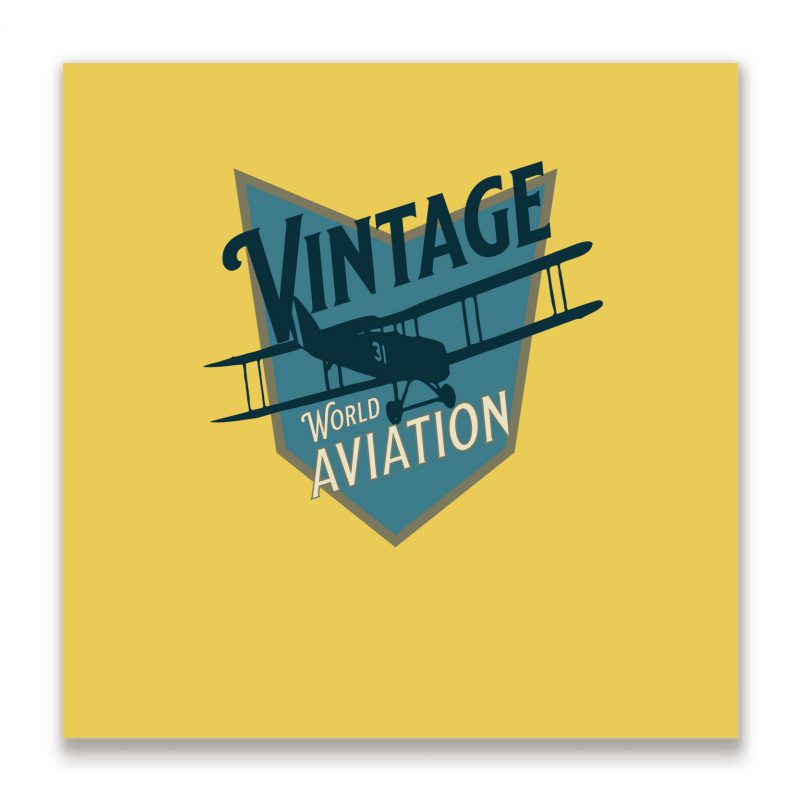 Vintage World Aviation Badge Stars Metal Print Square | Artistshot