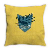 Vintage World Aviation Badge Stars Throw Pillow | Artistshot