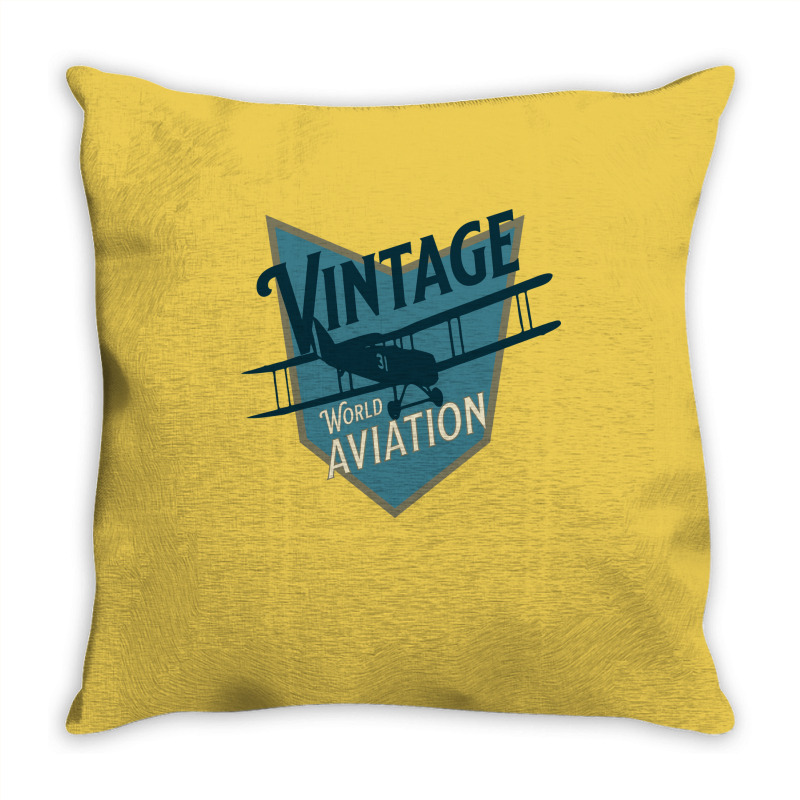 Vintage World Aviation Badge Stars Throw Pillow | Artistshot