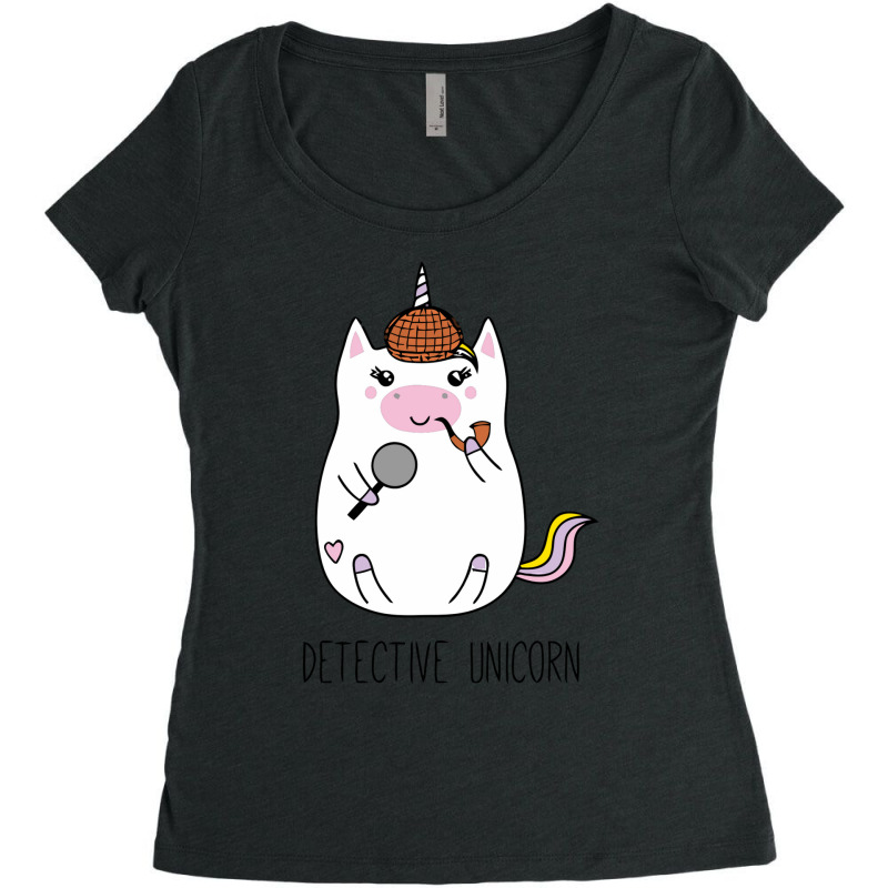 Detective Unicorn Women's Triblend Scoop T-shirt by figuraart | Artistshot