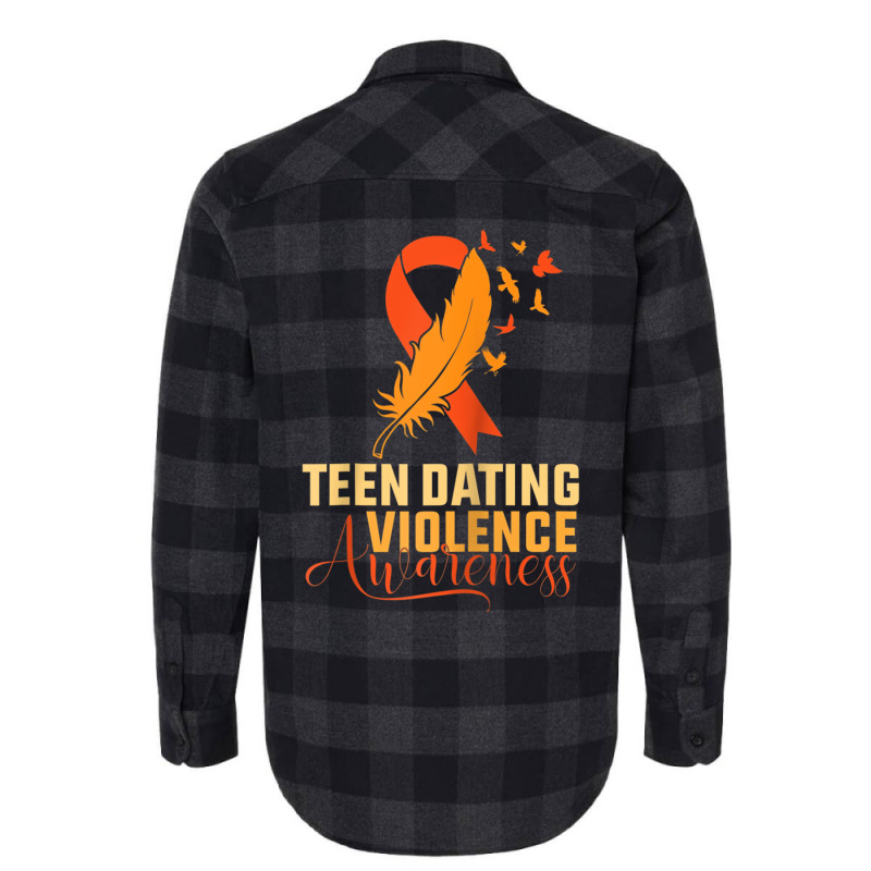 Mens In February We Wear Orange Teen Dating Violen Flannel Shirt by chermak | Artistshot