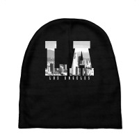 Los Angeles California La Skyline Pride Black Whit Baby Beanies | Artistshot