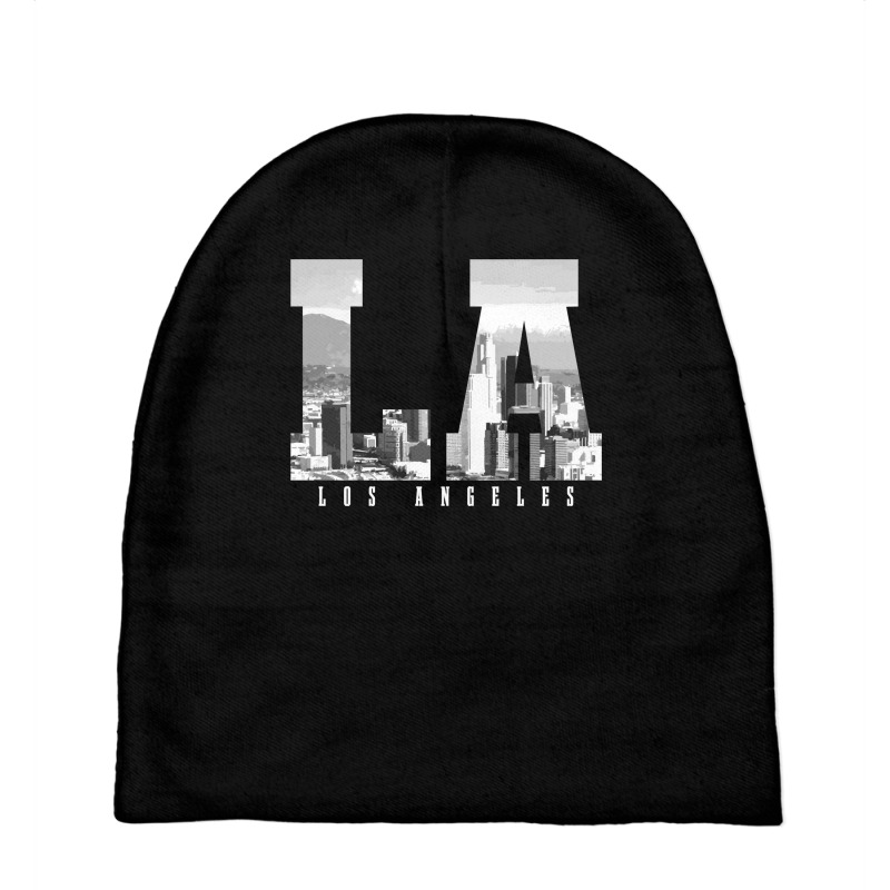 Los Angeles California La Skyline Pride Black Whit Baby Beanies by charleyker | Artistshot