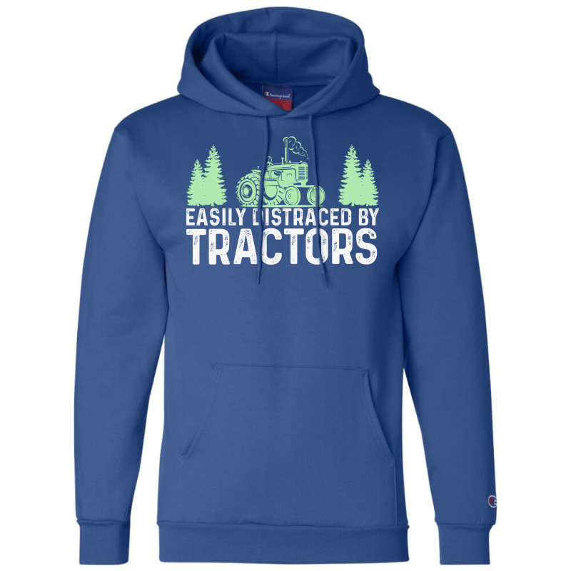 Easily Distracted By Tractors Tractor Farmer Champion Hoodie by lodenbuduanf | Artistshot