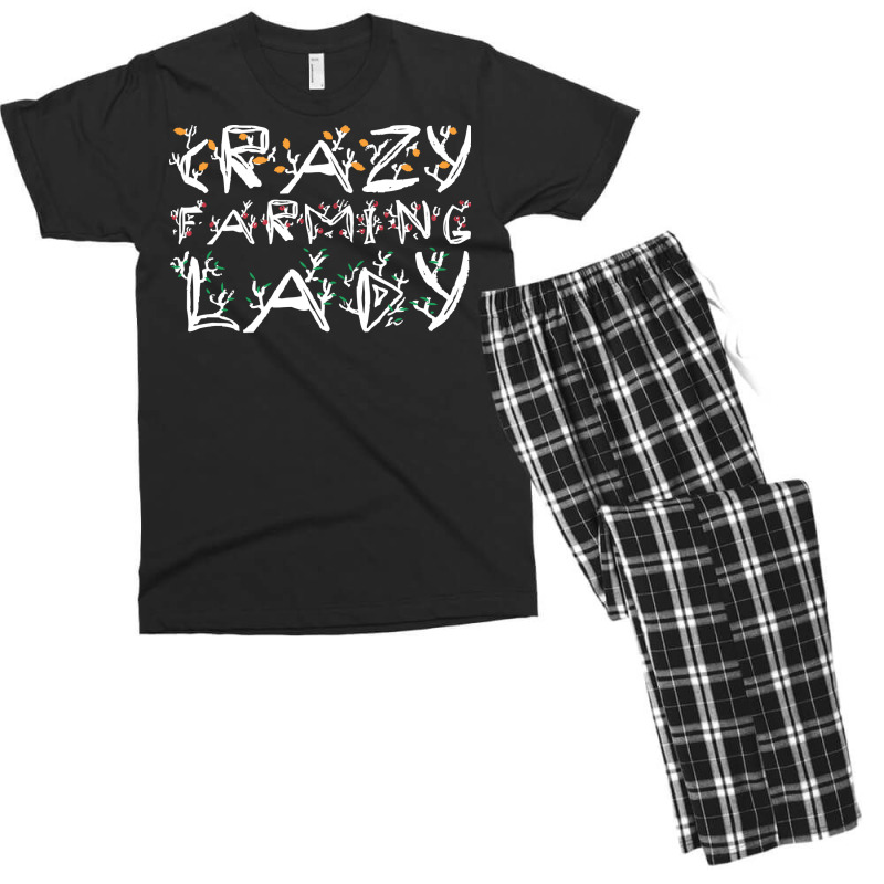 Crazy Farming Lady Cool Men's T-shirt Pajama Set | Artistshot