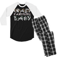 Crazy Farming Lady Cool Men's 3/4 Sleeve Pajama Set | Artistshot