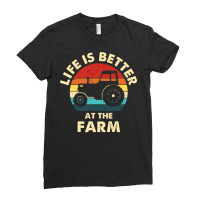 Retro Vintage Farm Life Farming Funny Ladies Fitted T-shirt | Artistshot