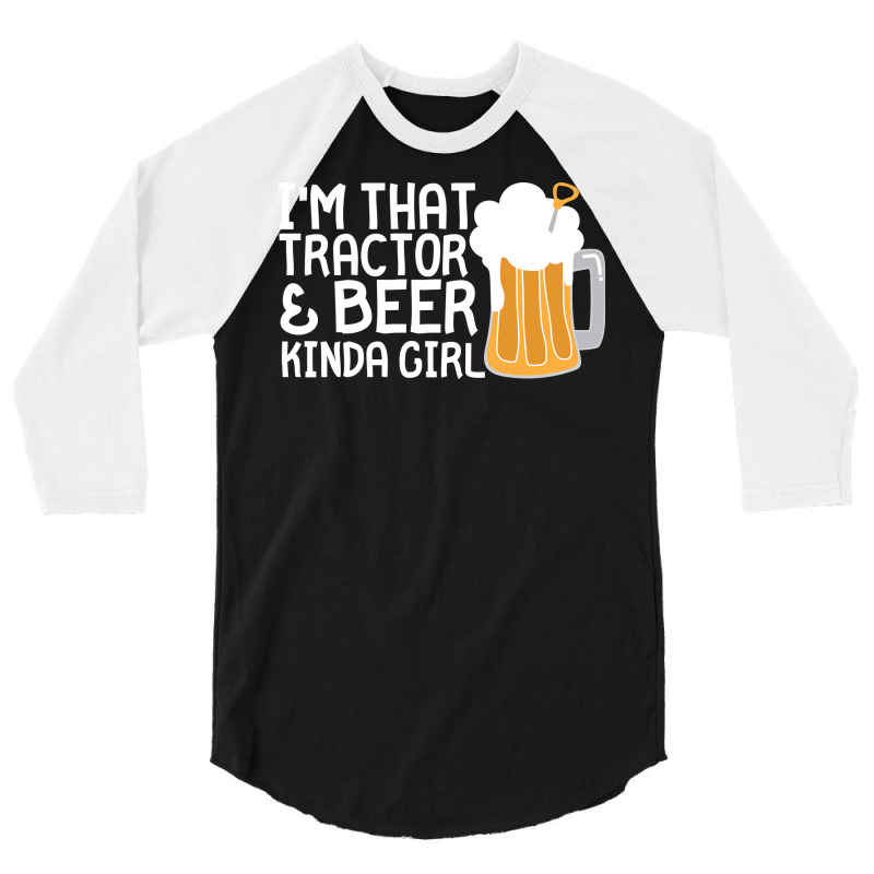 Tractor Beer Kinda Girl Farmer Summer 3/4 Sleeve Shirt | Artistshot