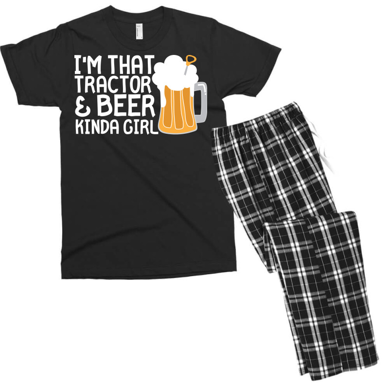 Tractor Beer Kinda Girl Farmer Summer Men's T-shirt Pajama Set | Artistshot