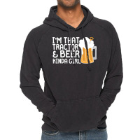 Tractor Beer Kinda Girl Farmer Summer Vintage Hoodie | Artistshot