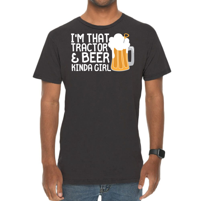 Tractor Beer Kinda Girl Farmer Summer Vintage T-shirt | Artistshot