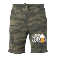 Tractor Beer Kinda Girl Farmer Summer Fleece Short | Artistshot