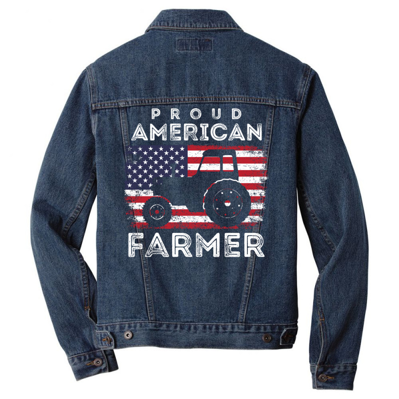 Proud American Farmer Agriculture Farming Humor Men Denim Jacket | Artistshot