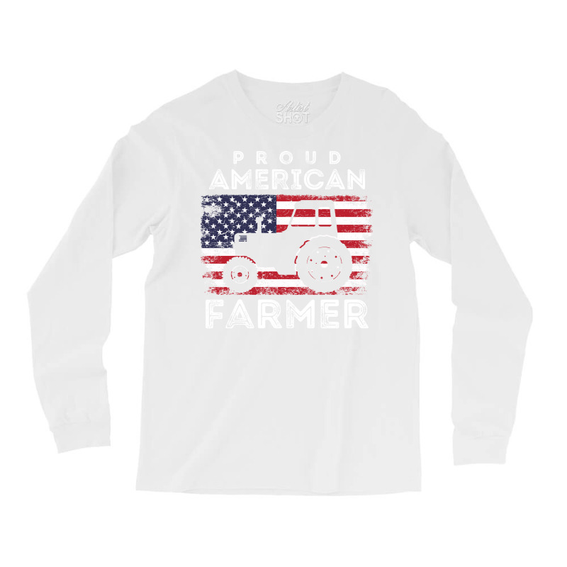 Proud American Farmer Agriculture Farming Humor Long Sleeve Shirts | Artistshot