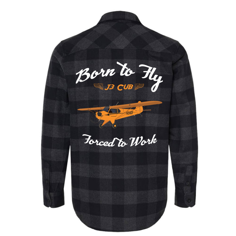 Born To Fly Forced To Work J3 Cub Pilot Red Flannel Shirt by kirabomcbeam9 | Artistshot