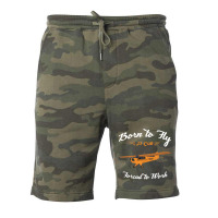 Born To Fly Forced To Work J3 Cub Pilot Red Fleece Short | Artistshot