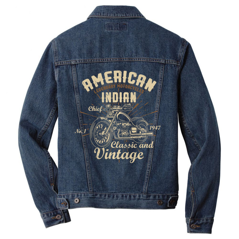 American Legendary Motorcycles Indian Chief Classi Men Denim Jacket | Artistshot