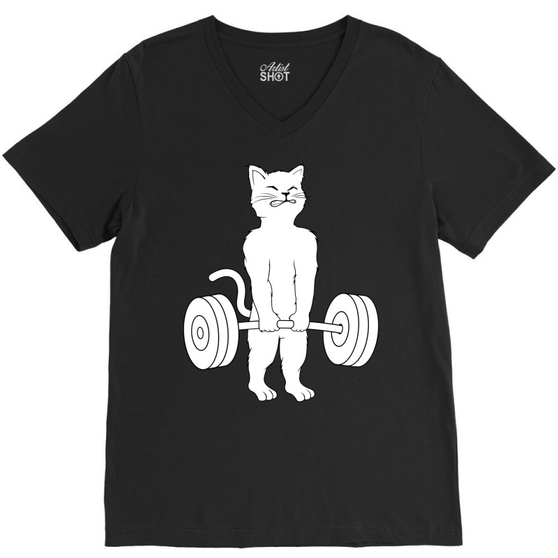 Cat Deadlift Hoodie   Powerlifting Kitty Sweater, V-Neck Tee by holubarpro | Artistshot