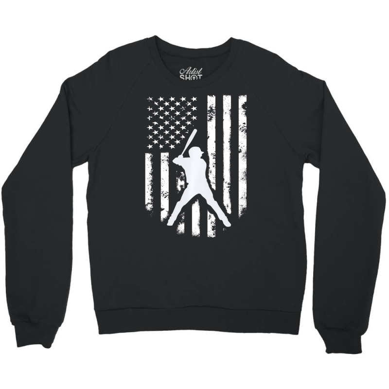 American Usa Flag Baseball Hoodie Distressed Hoode Crewneck Sweatshirt | Artistshot