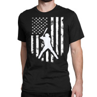 American Usa Flag Baseball Hoodie Distressed Hoode Classic T-shirt | Artistshot