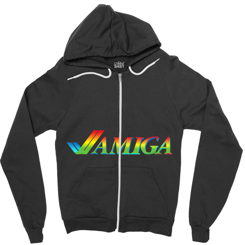 Amiga Tick Rainbow Retro Computer T Shirt Zipper Hoodie | Artistshot